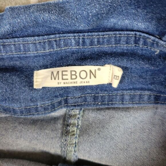 Machine Jeans Skirt Womens Medium Blue Denim Belted Snap Front Long Length - Picture 3 of 8